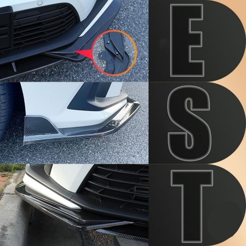 Sts.Ev01 Front Bumper Lip Splitter Spoiler Fit for Honda Civic Hatchback/Sedan/EX/EX-L/LX/Sport/Touring 2022 2023 2024, 3pcs Air Dam Chin Body Kit Underbody Lip Accessories (Carbon Fiber Style) - Image 5